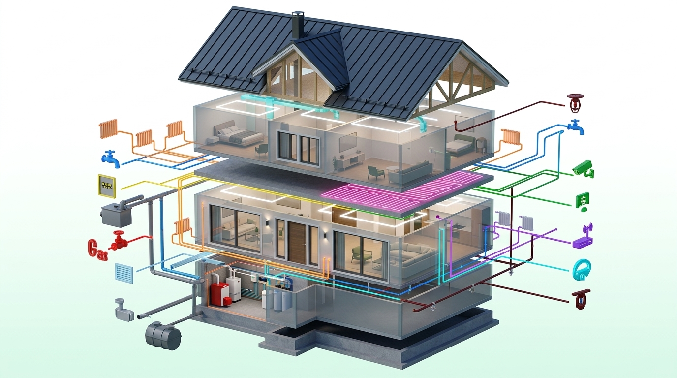 Взрыв-схема дома — 12 инженерных систем